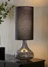 ValueLights Sylvie Smoke Squat Base Tall Shade Glass Table Lamp - One Size Image 1