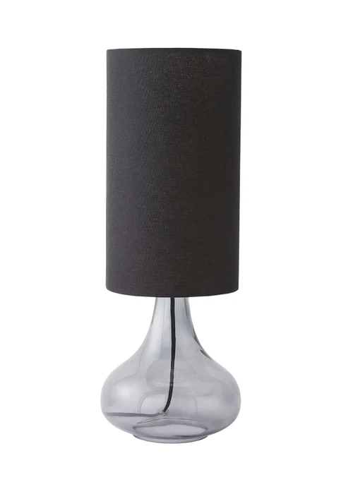 ValueLights Sylvie Smoke Squat Base Tall Shade Glass Table Lamp - One Size Image 5