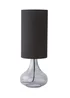 ValueLights Sylvie Smoke Squat Base Tall Shade Glass Table Lamp - One Size Image 5