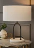 ValueLights Rachel Black Metal Arch Marble Base Table Lamp - One Size Image 1