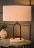 ValueLights Rachel Black Metal Arch Marble Base Table Lamp - One Size Image 2