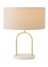 ValueLights Rachel Brushed Gold Metal Arch Marble Base Table Lamp - One Size Image 5