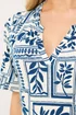 M&Co Blue Leaf Print Tiered Maxi Dress - 12 Image 4
