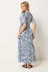 M&Co Blue Leaf Print Tiered Maxi Dress - 12 Image 3