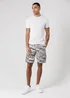 Tokyo Laundry Grey Washed Cotton Twill Cargo Shorts With Camo Print - M Image 4