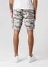 Tokyo Laundry Grey Washed Cotton Twill Cargo Shorts With Camo Print - M Image 2