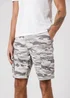 Tokyo Laundry Grey Washed Cotton Twill Cargo Shorts With Camo Print - M Image 3