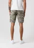 Tokyo Laundry Khaki Washed Cotton Twill Cargo Shorts With Camo Print - 2XL Image 2