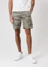 Tokyo Laundry Khaki Washed Cotton Twill Cargo Shorts With Camo Print - 2XL Image 1