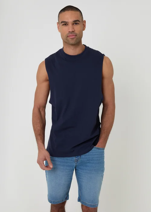 Threadbare Pale Blue Turn Up Denim Shorts - 34 Image 3