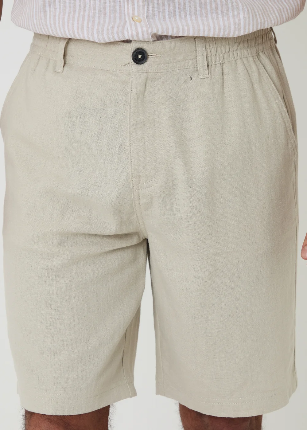 Threadbare Stone Linen Blend Chino Shorts - 34 Image 4