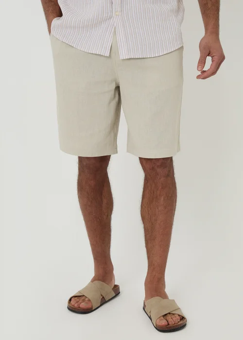 Threadbare Stone Linen Blend Chino Shorts - 34 Image 1