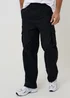 Threadbare Black Baggy Fit Stretch Cotton Cargo Trousers - 34/L32 Image 5