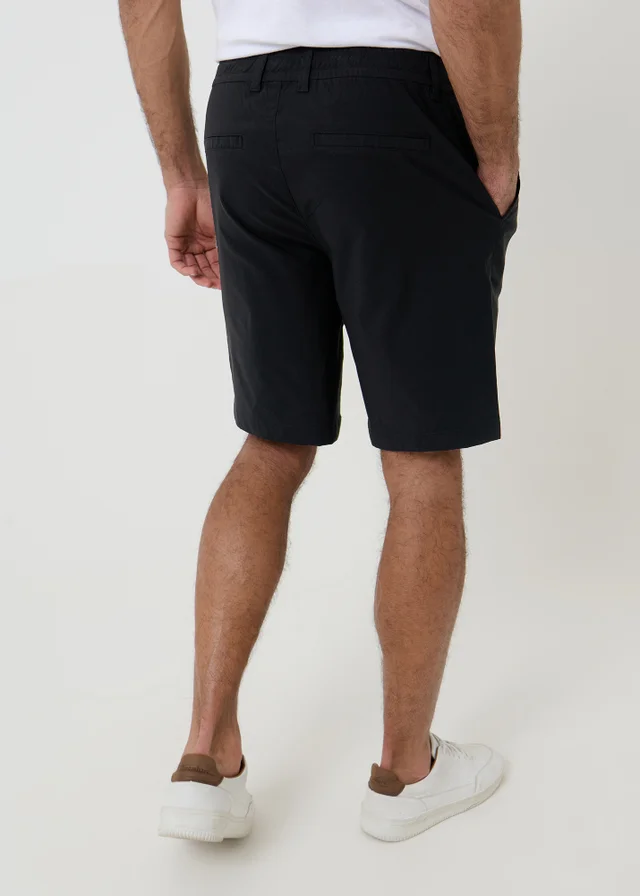 Threadbare Black Elasticated Waist Stretch Chino Shorts