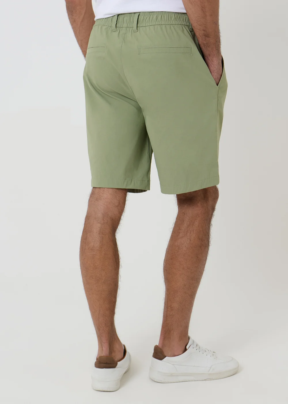 Threadbare Soft Green Elasticated Waist Stretch Chino Shorts - 34 Image 2