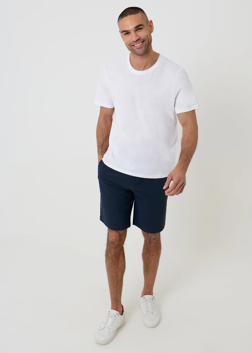 Threadbare Navy Elasticated Waist Stretch Chino Shorts - 34 Image 3