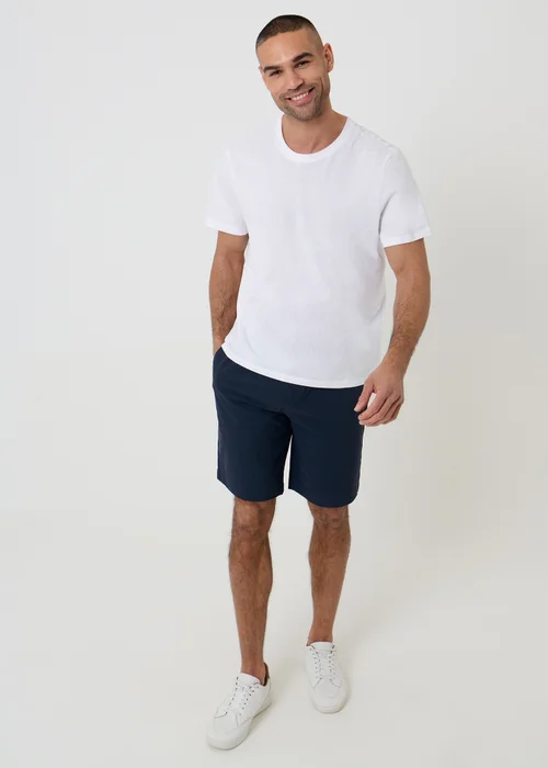 Threadbare Navy Elasticated Waist Stretch Chino Shorts - 34 Image 3