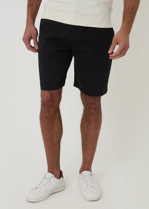 Threadbare Black Cotton 3 Pocket Stretch Chino Shorts - 34 Image 1