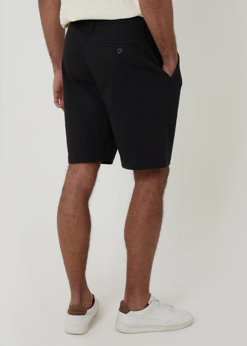 Threadbare Black Cotton 3 Pocket Stretch Chino Shorts - 34 Image 2