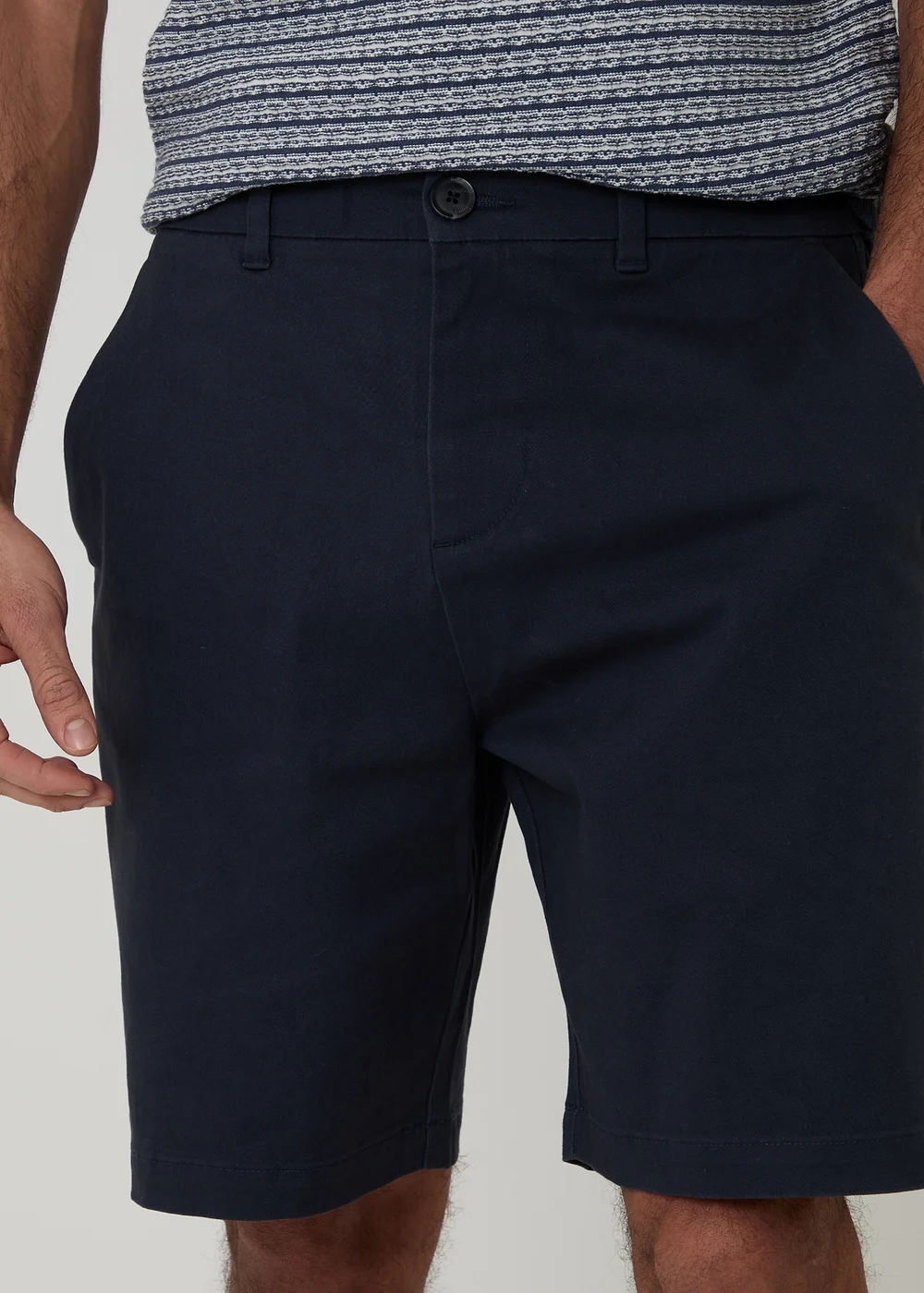Threadbare Navy Cotton 3 Pocket Stretch Chino Shorts - 32 Image 4