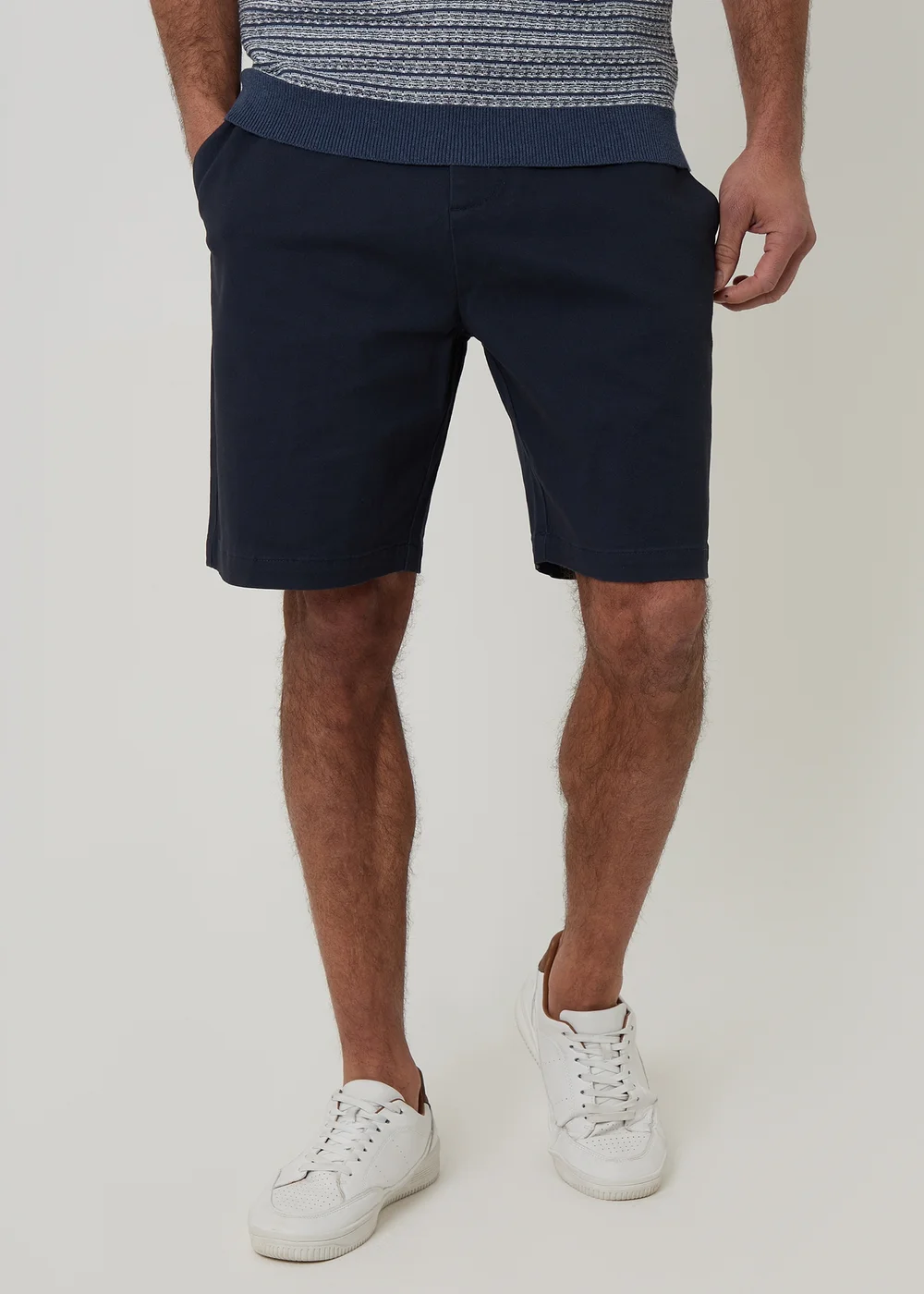 Threadbare Navy Cotton 3 Pocket Stretch Chino Shorts - 32 Image 1