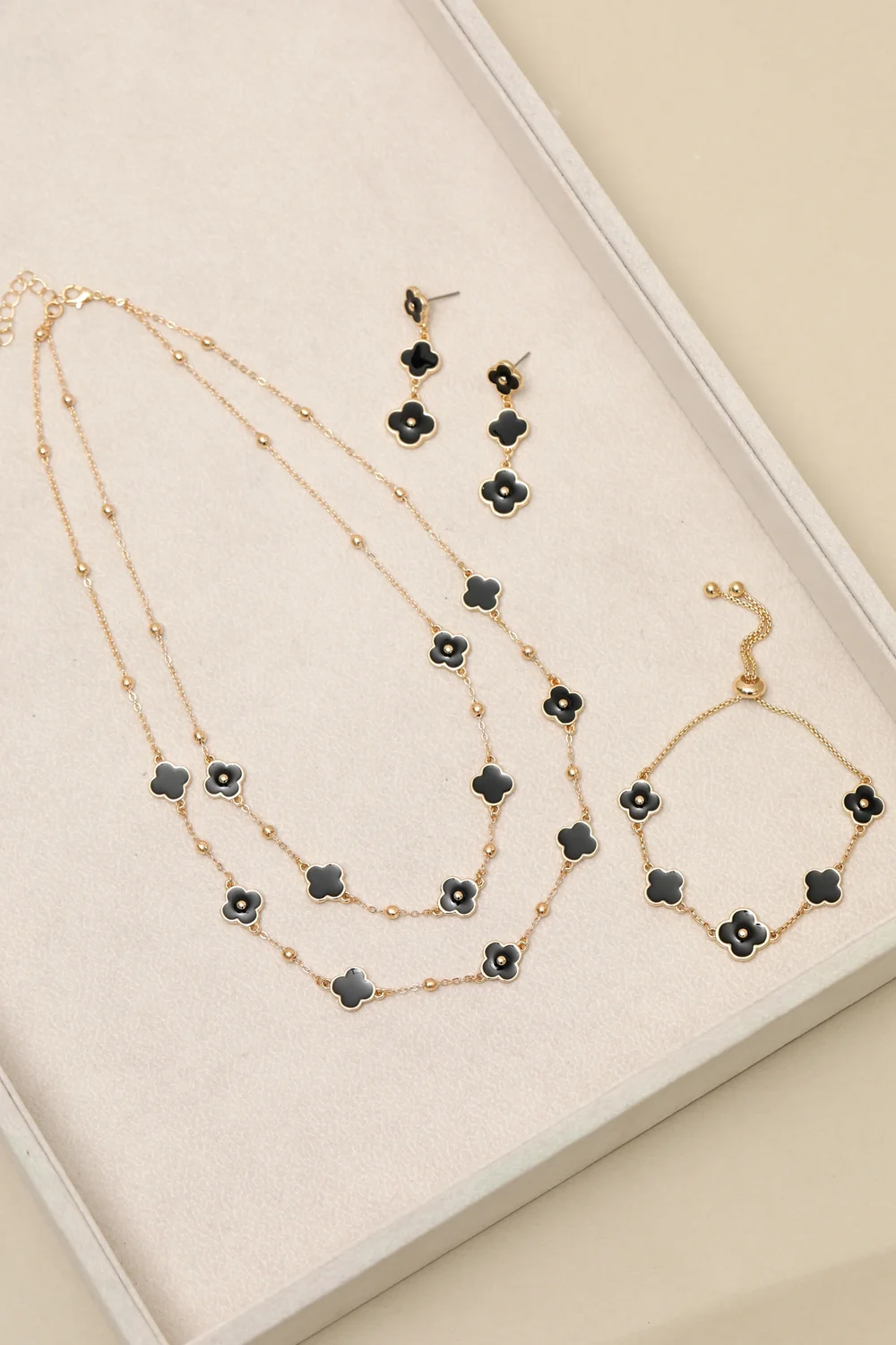 Mood Jet Clover Multi Row Necklace - One Size Image 2