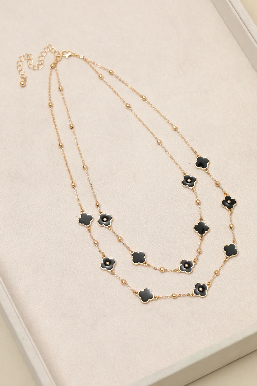 Mood Jet Clover Multi Row Necklace - One Size Image 3