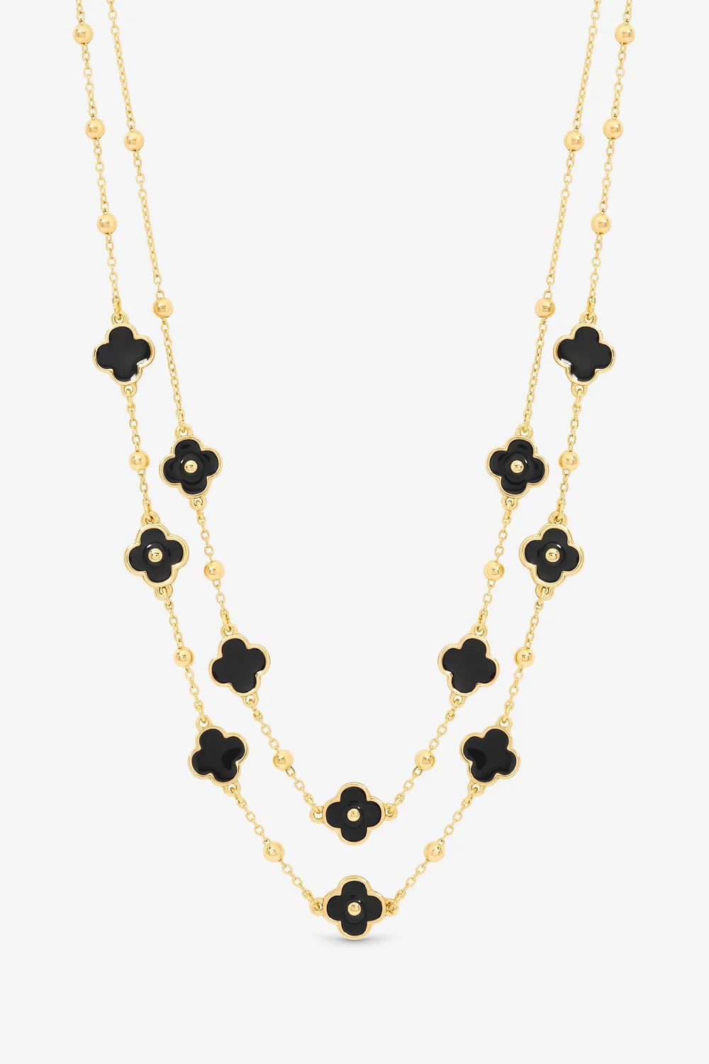 Mood Jet Clover Multi Row Necklace - One Size Image 1
