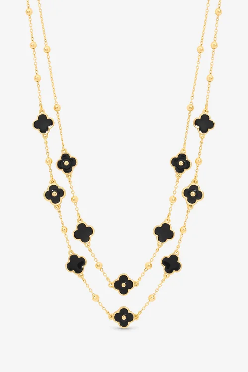 Mood Jet Clover Multi Row Necklace - One Size Image 1