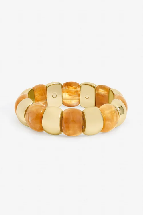 Mood Gold Plated & Resin Stretch Bracelet - One Size Image 1