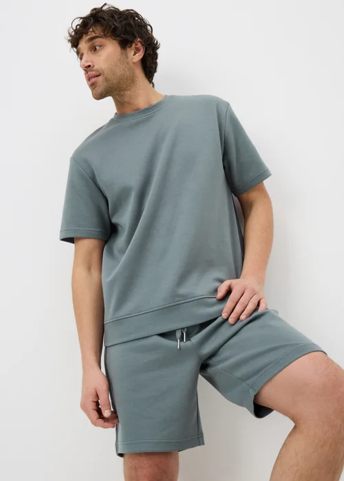 Storm Blue Elevated Co Ord Jogger Shorts - M Image 1