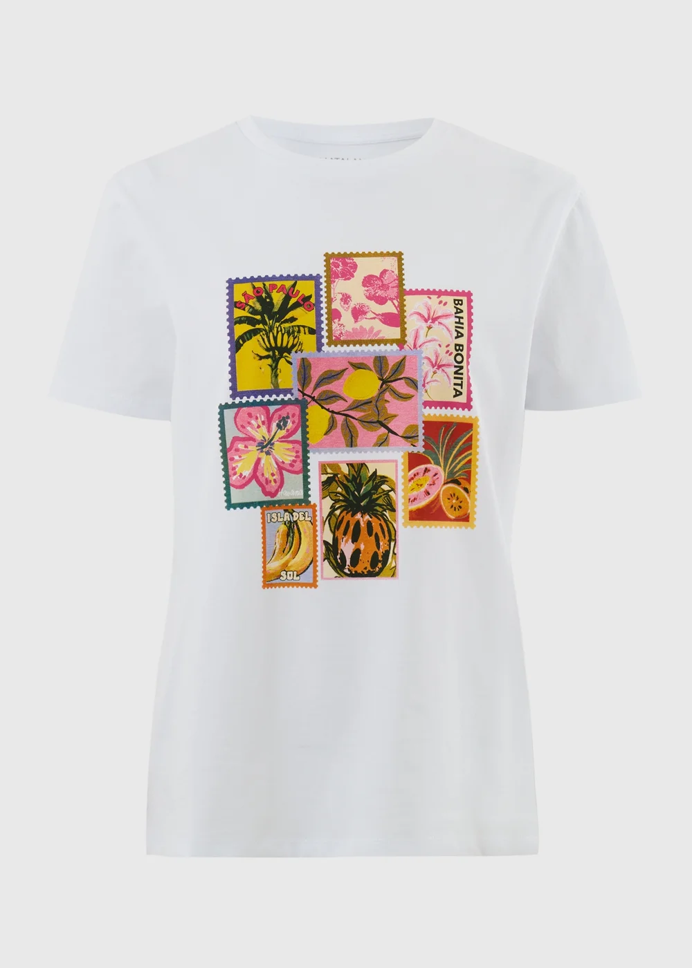 White Graphic Floral T-Shirt - XS Image 4