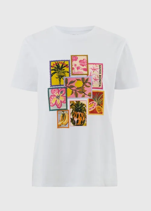 White Graphic Floral T-Shirt - XS Image 4