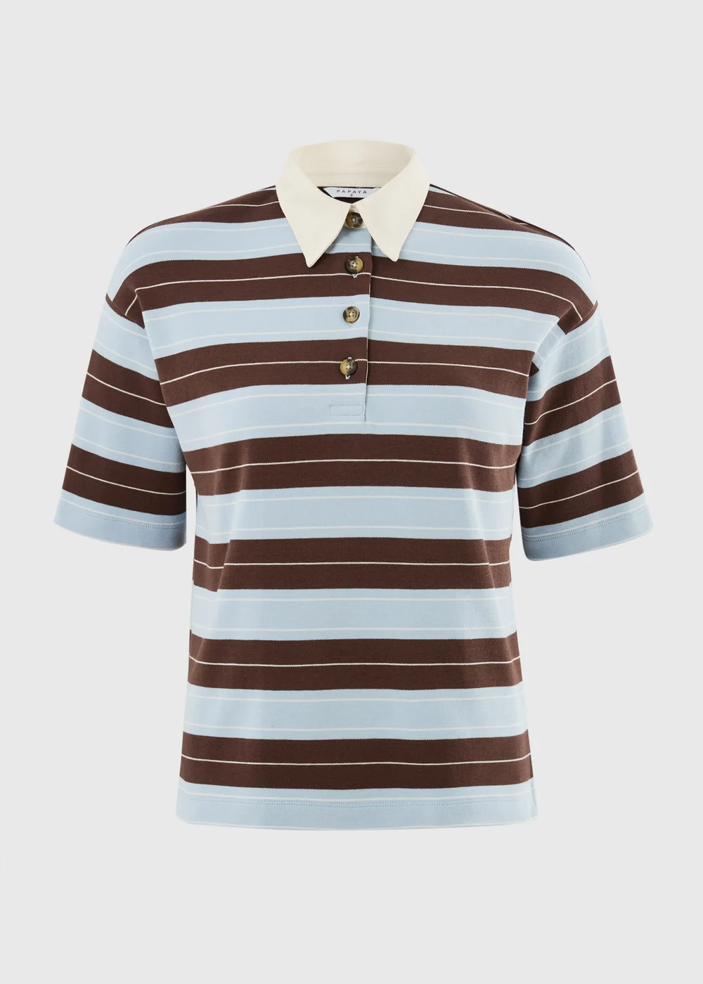 Blue & Brown Stripe Rugby Shirt - 8 Image 4