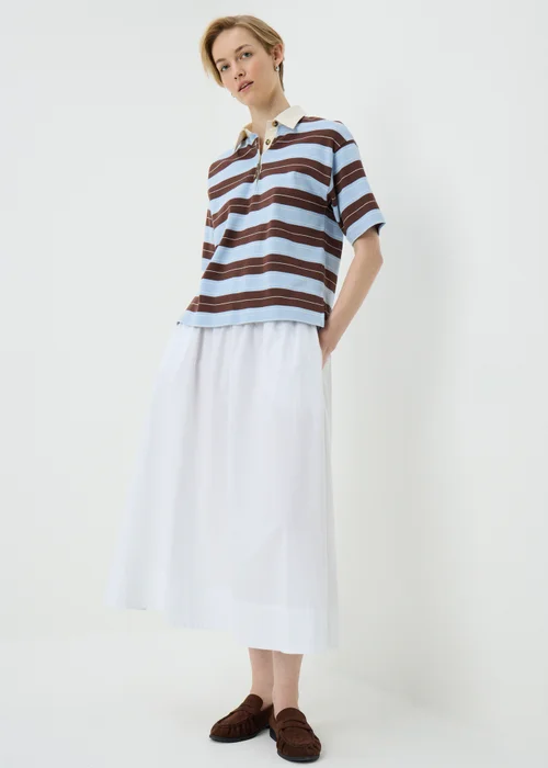 Blue & Brown Stripe Rugby Shirt - 8 Image 3