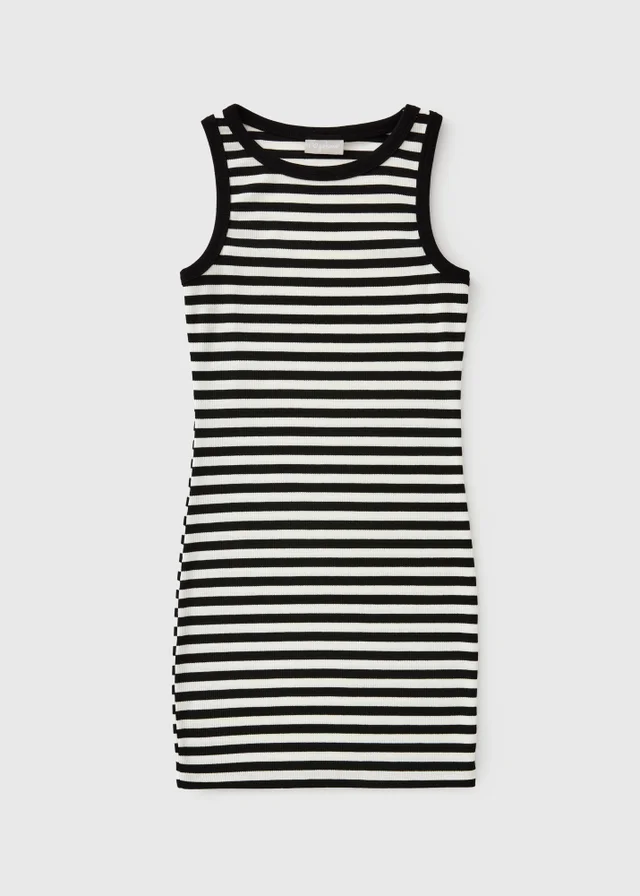 Girls Black Stripe Dress (7-15yrs)