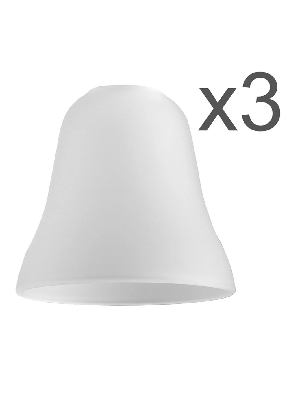 ValueLights Pack Of 3 Olympus Bell Frosted Glass Shades - One Size Image 1