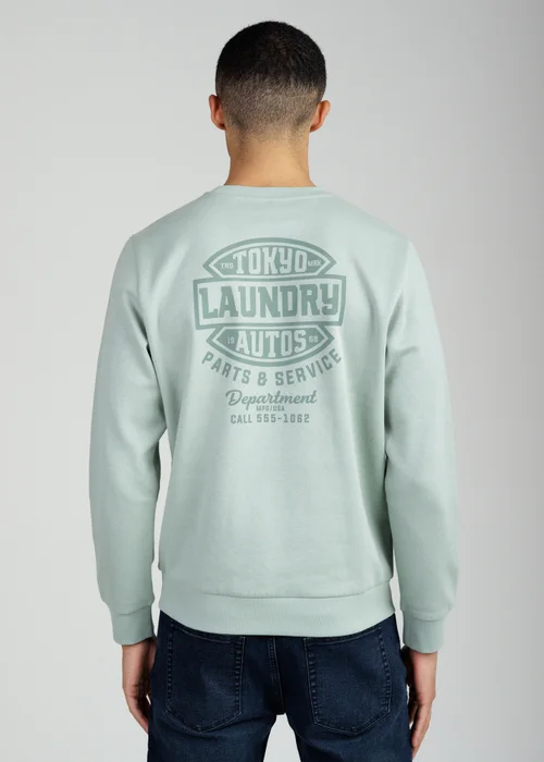Tokyo Laundry Green Printed Brushed Back Fleece Crew Neck Sweatshirt - M Image 2