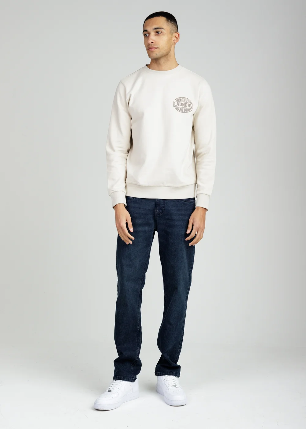 Tokyo Laundry Beige Printed Brushed Back Fleece Crew Neck Sweatshirt - XL Image 4