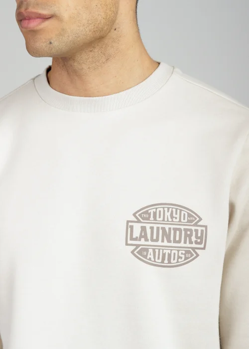 Tokyo Laundry Beige Printed Brushed Back Fleece Crew Neck Sweatshirt - XL Image 3