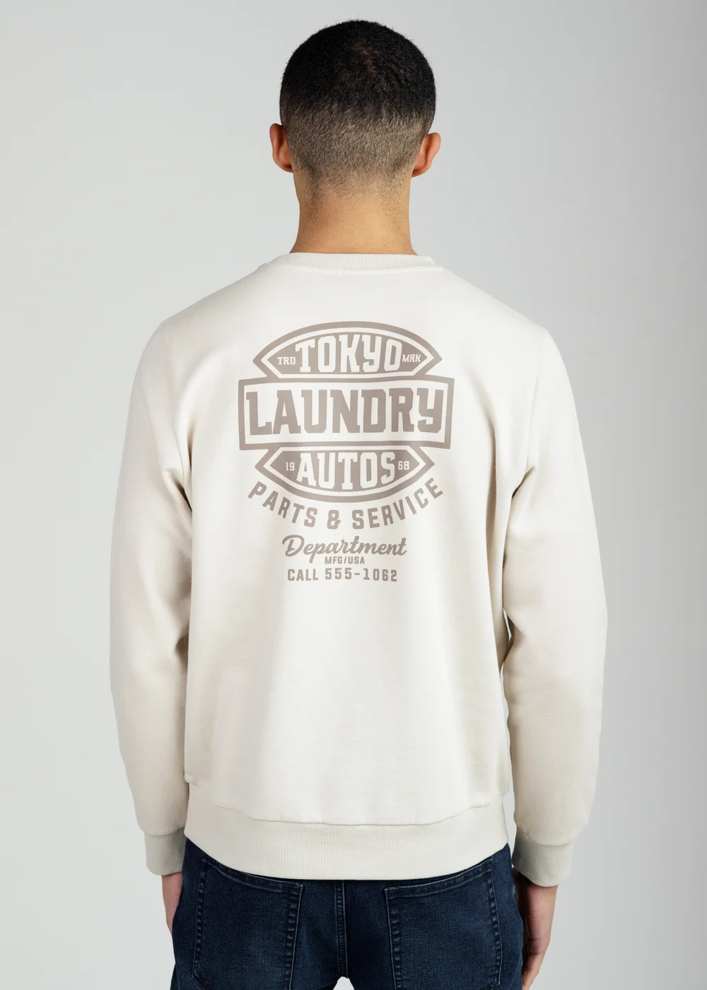 Tokyo Laundry Beige Printed Brushed Back Fleece Crew Neck Sweatshirt - XL Image 2