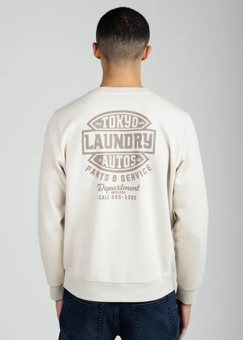 Tokyo Laundry Beige Printed Brushed Back Fleece Crew Neck Sweatshirt - XL Image 2