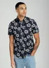 Tokyo Laundry Navy Cotton Poplin Button Up Shirt With Abstract Floral Print - XL Image 1