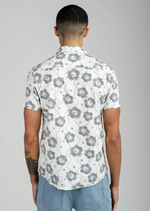 Tokyo Laundry White Cotton Poplin Button Up Shirt With Abstract Floral Print - M Image 2