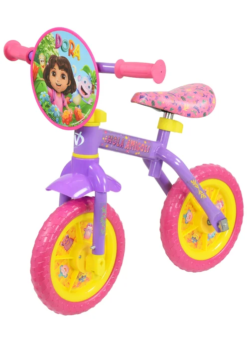 Dora Multi Coloured 2in1 10inch Training Bike - One Size Image 2