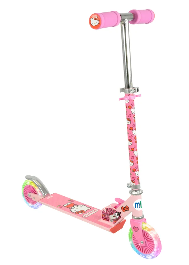 Hello Kitty Pink Folding Inline Scooter with Light Up Wheels