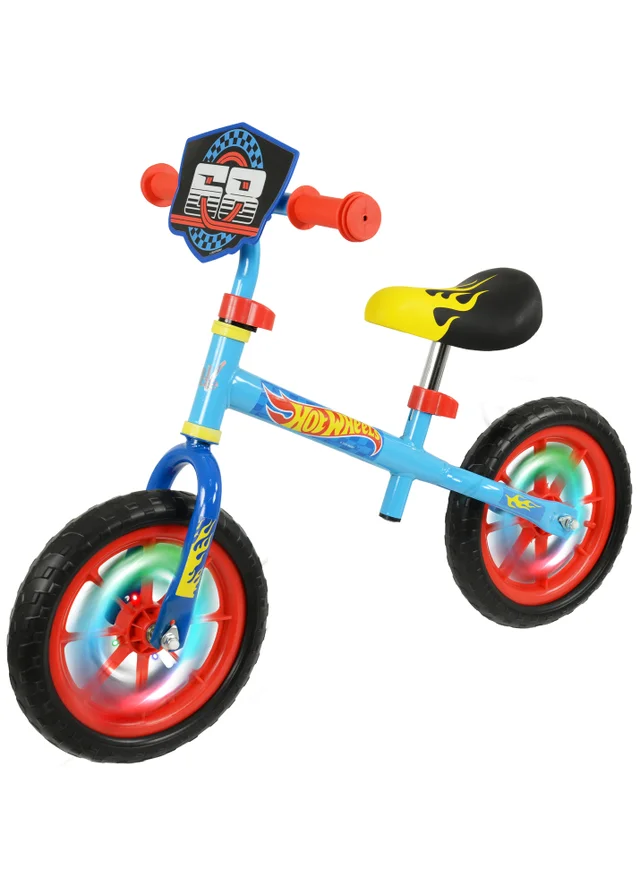 Hot Wheels Multi Coloured 12inch Balance Bike with Light Up Wheels