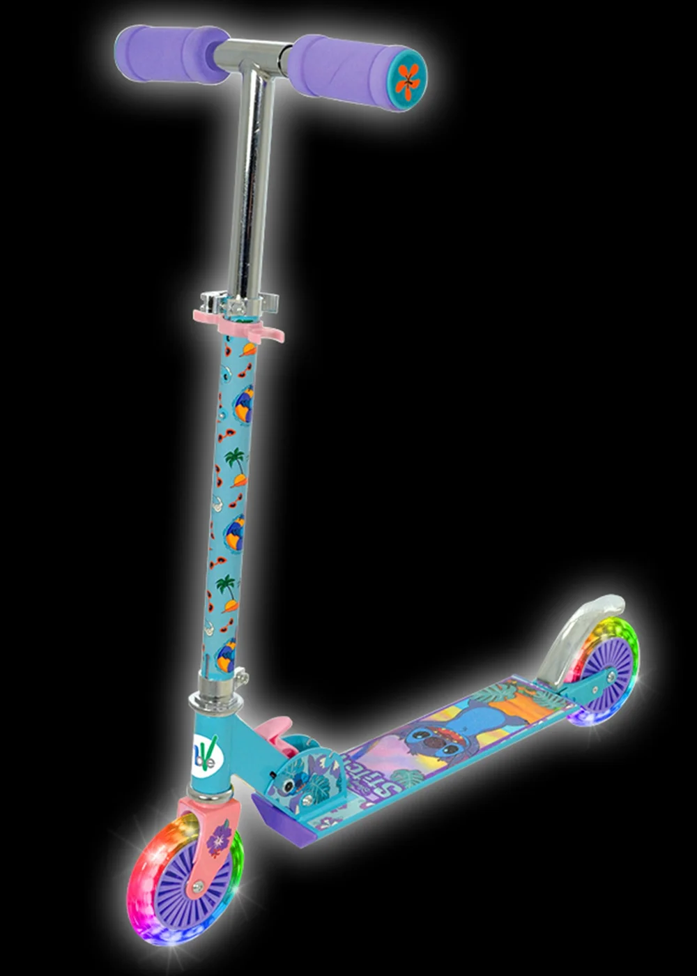 Stitch Multi Coloured Foldng Inine Scooter with Light Up Wheels - One Size Image 2