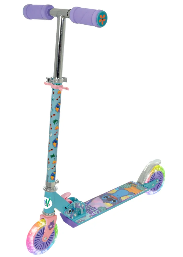 Stitch Multi Coloured Foldng Inine Scooter with Light Up Wheels