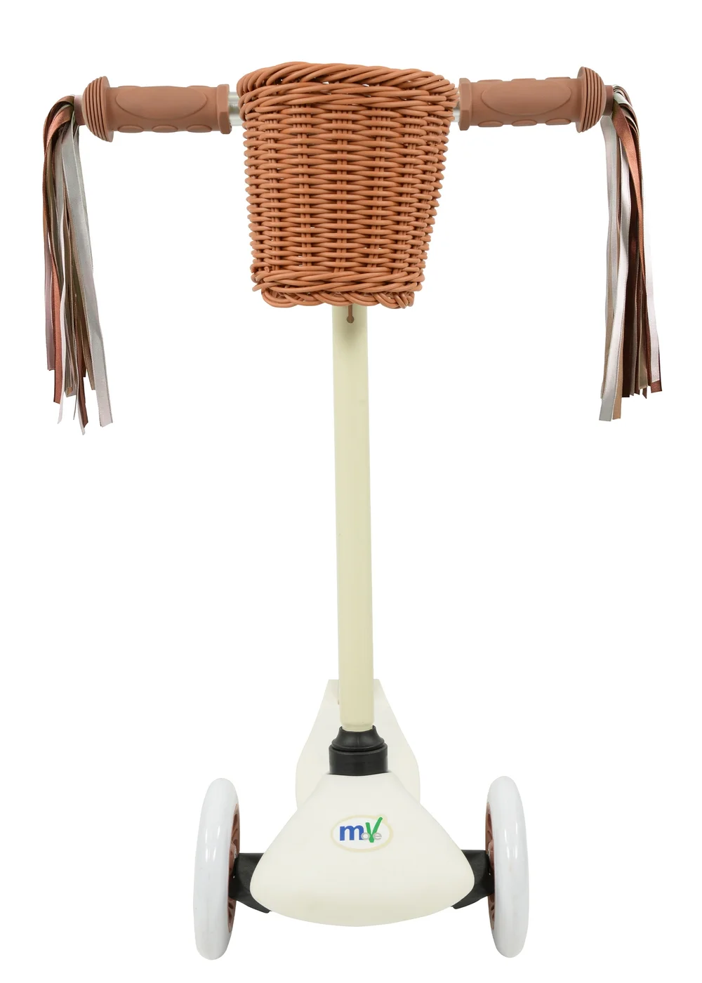 MoVe Multi Coloured Tilt N Turn Scooter with Basket and Tassels! - One Size Image 2